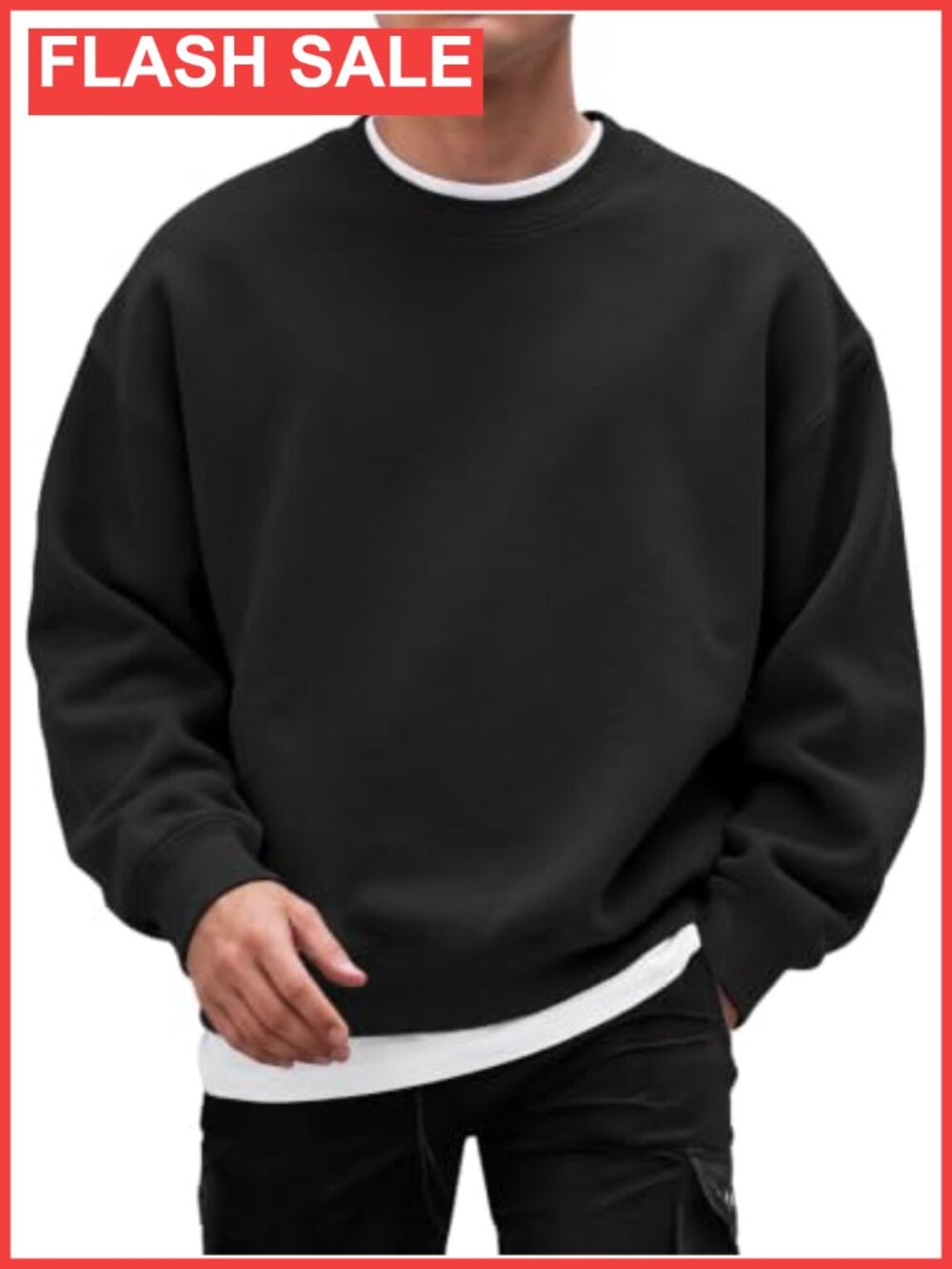 Oversized Fleece Crewneck Sweatshirt Long Sleeve Pullover